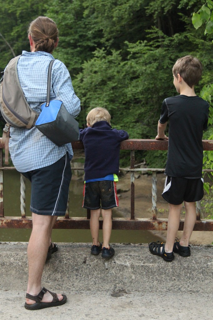 Andrew and boys on bridge